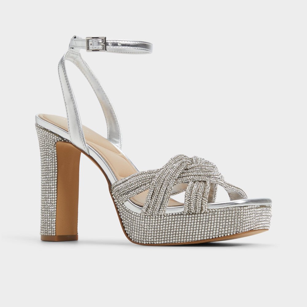 Aldo | Shimma Silver Women's Iridescent metallics - Strappy heeled sandal, Platform