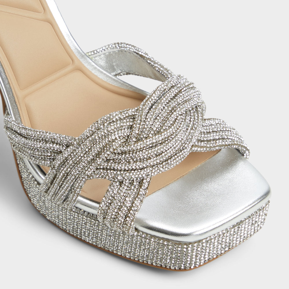 Aldo | Shimma Silver Women's Iridescent metallics - Strappy heeled sandal, Platform
