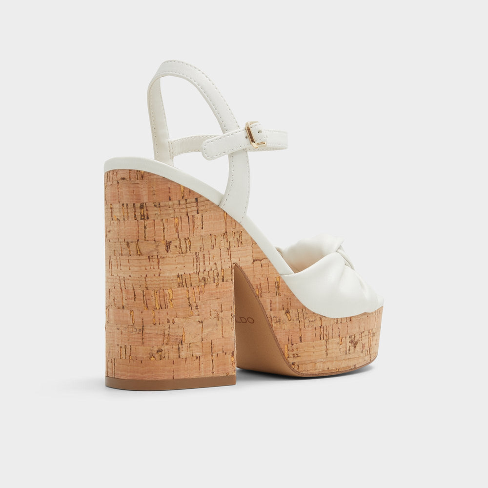 Aldo | Ulialdan White/Bone Women's Platform sandals - Strappy heeled sandal, Platform