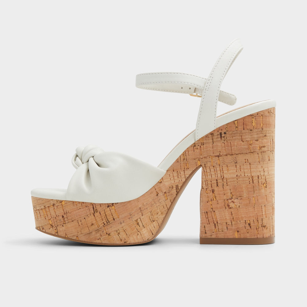 Aldo | Ulialdan White/Bone Women's Platform sandals - Strappy heeled sandal, Platform