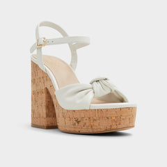 Aldo | Ulialdan White/Bone Women's Platform sandals - Strappy heeled sandal, Platform