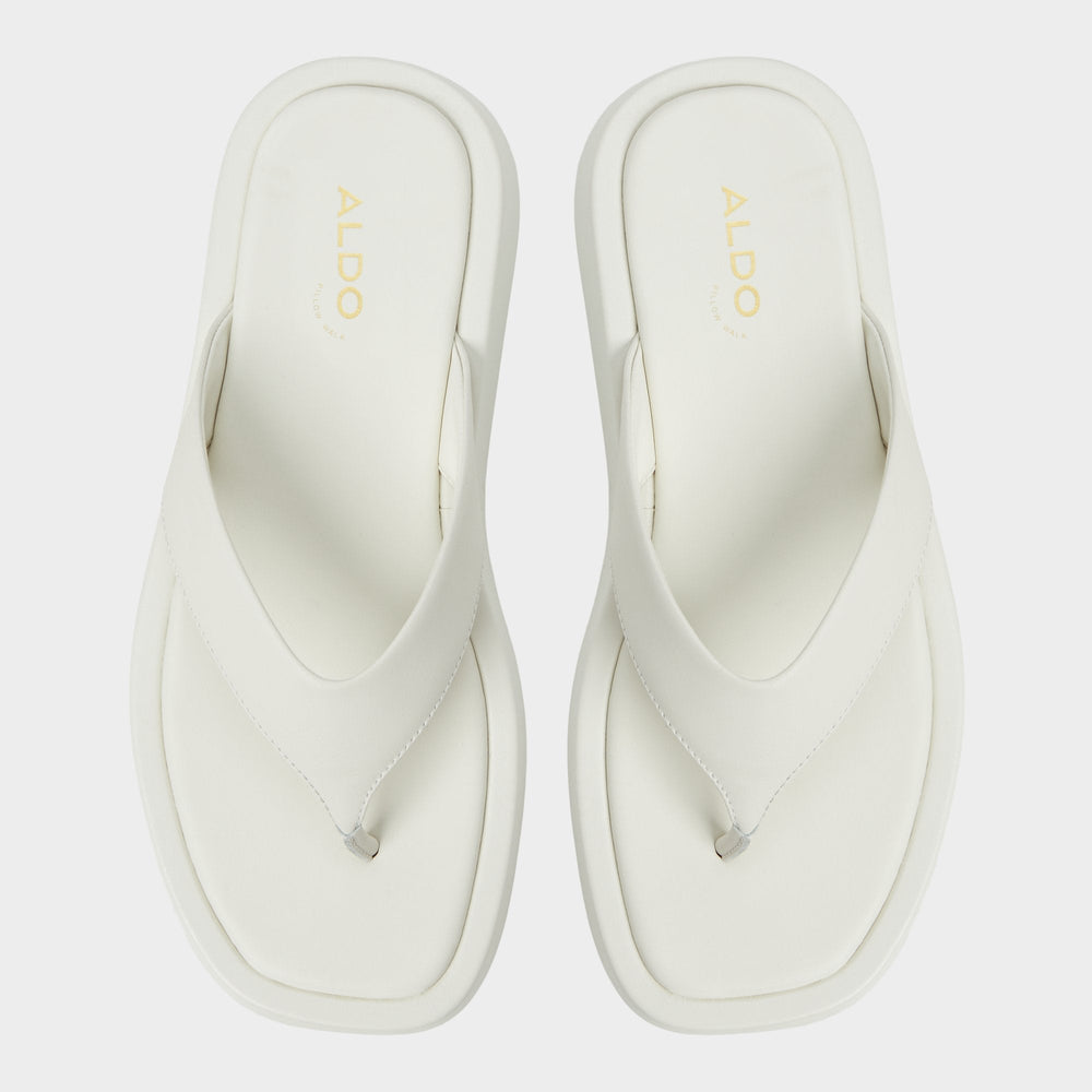 Aldo | Grettle White/Bone Women's Flats - Flip flop, Flatform