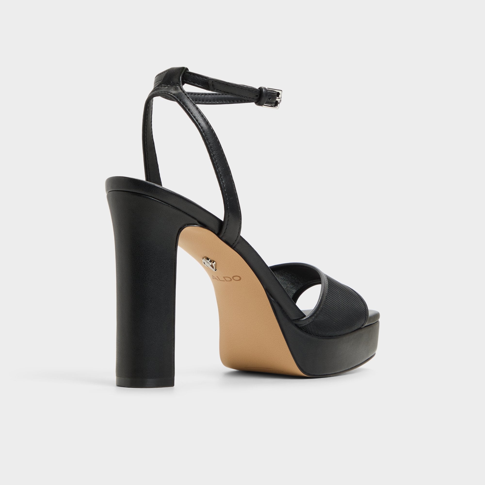 Aldo | Chicglimmer Black Women's Platform sandals - Strappy heeled sandal, Block heel