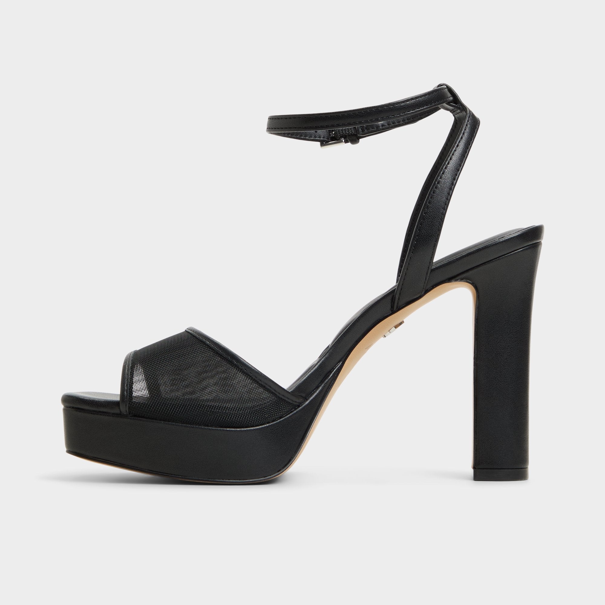 Aldo | Chicglimmer Black Women's Platform sandals - Strappy heeled sandal, Block heel