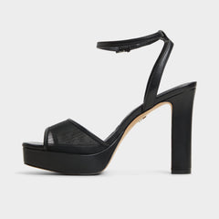 Aldo | Chicglimmer Black Women's Platform sandals - Strappy heeled sandal, Block heel