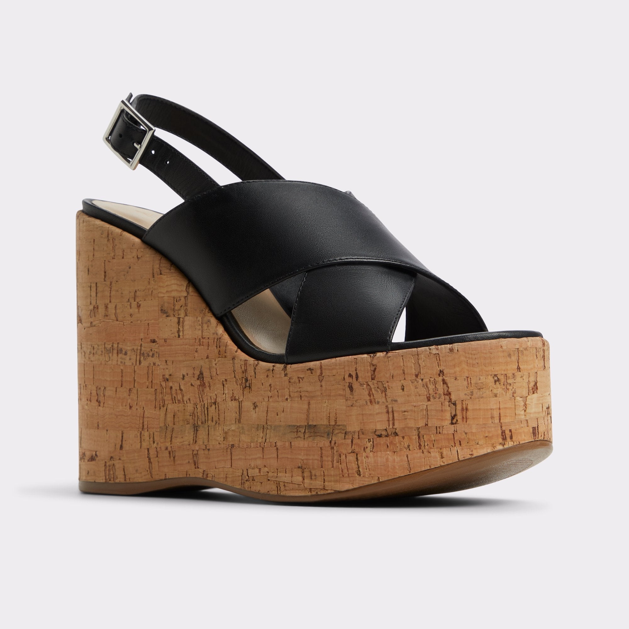 Aldo | Sandcastle Black Women's Platform sandals - Strappy wedge sandal