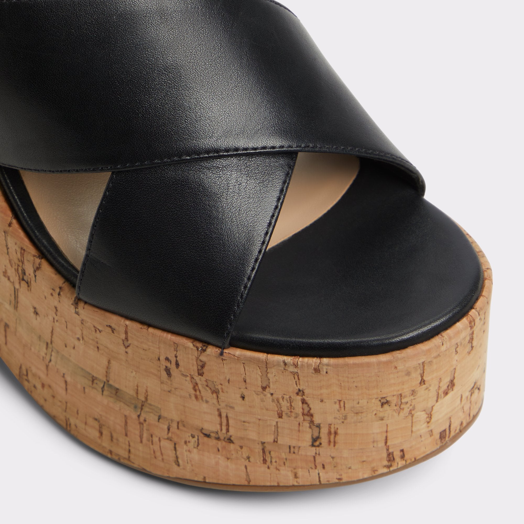 Aldo | Sandcastle Black Women's Platform sandals - Strappy wedge sandal
