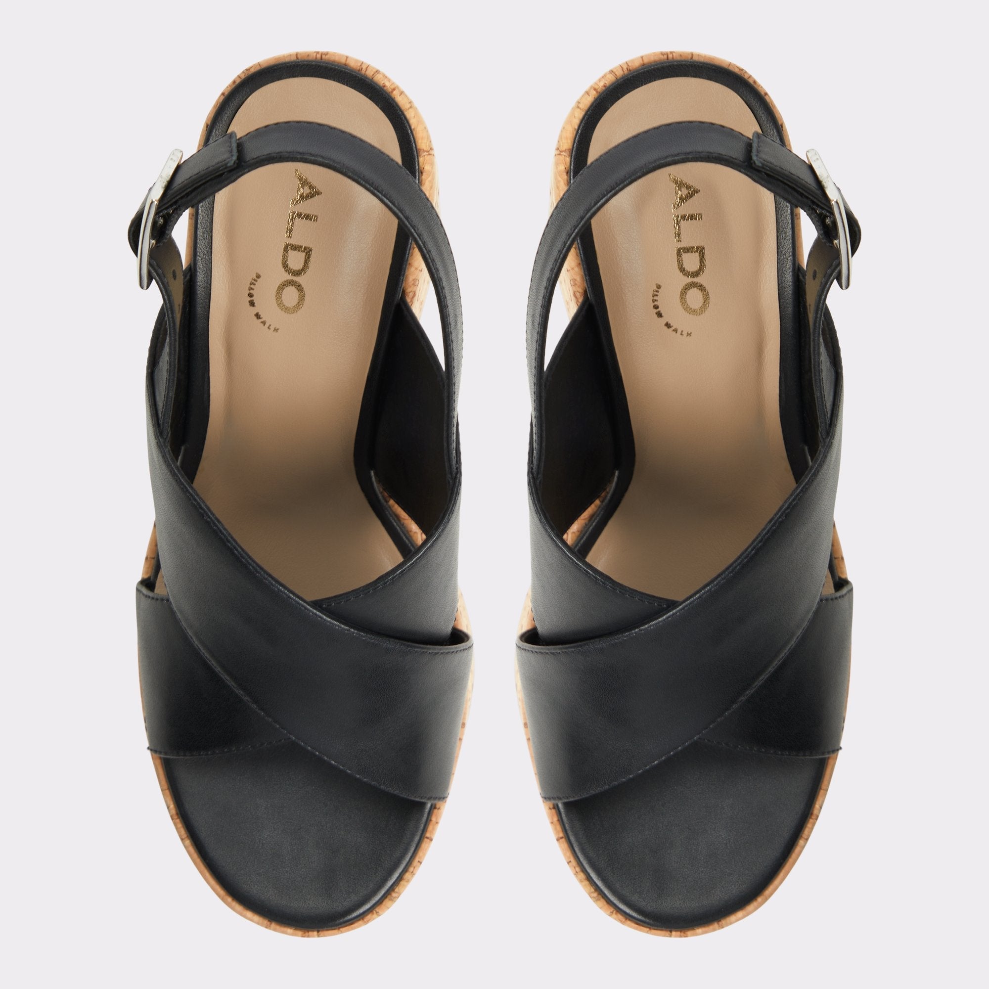 Aldo | Sandcastle Black Women's Platform sandals - Strappy wedge sandal