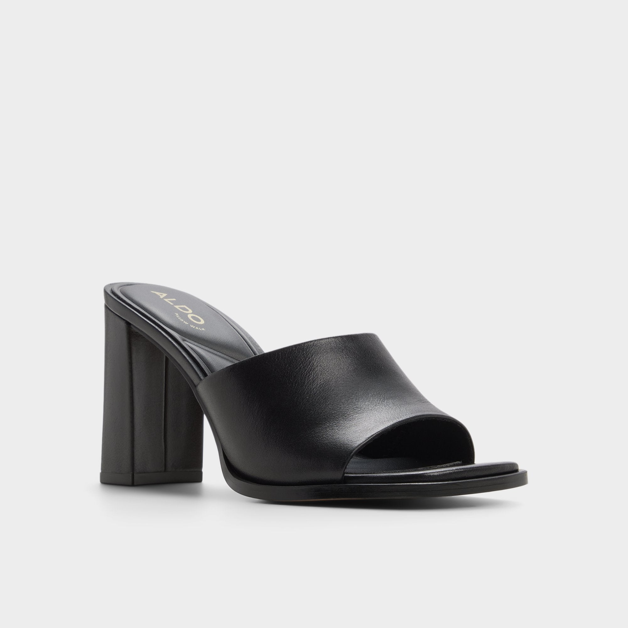 Aldo | Re in Sophia Black - Heeled mule, Block heel