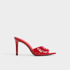 Aldo | Lovemule in Medium Red - Heeled mule, Stiletto heel