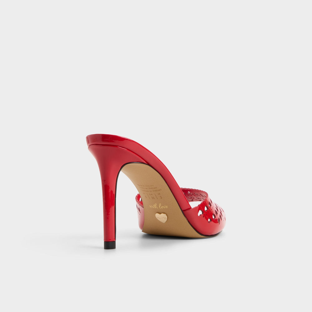 Aldo | Lovemule in Medium Red - Heeled mule, Stiletto heel