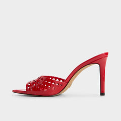 Aldo | Lovemule in Medium Red - Heeled mule, Stiletto heel