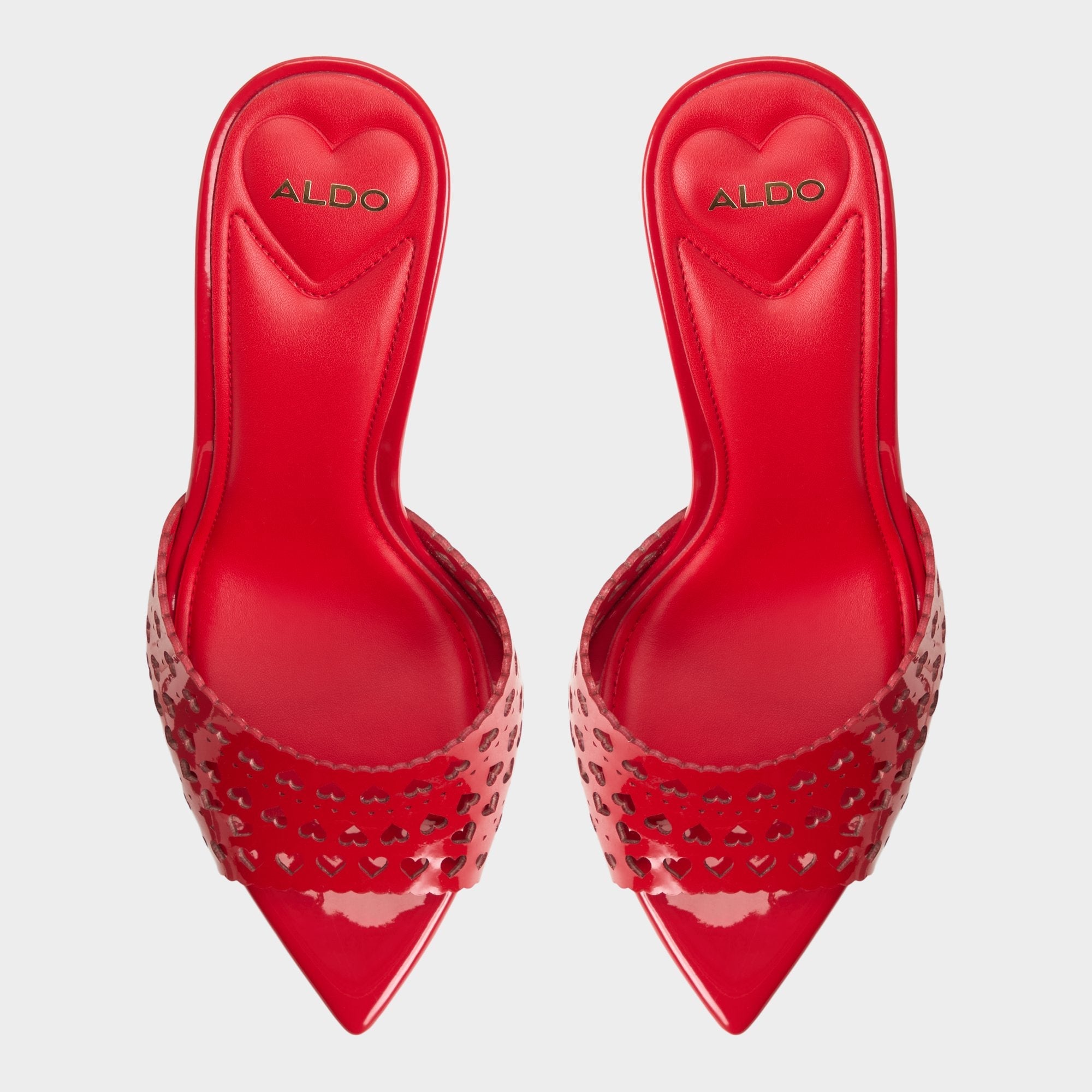 Aldo | Lovemule in Medium Red - Heeled mule, Stiletto heel