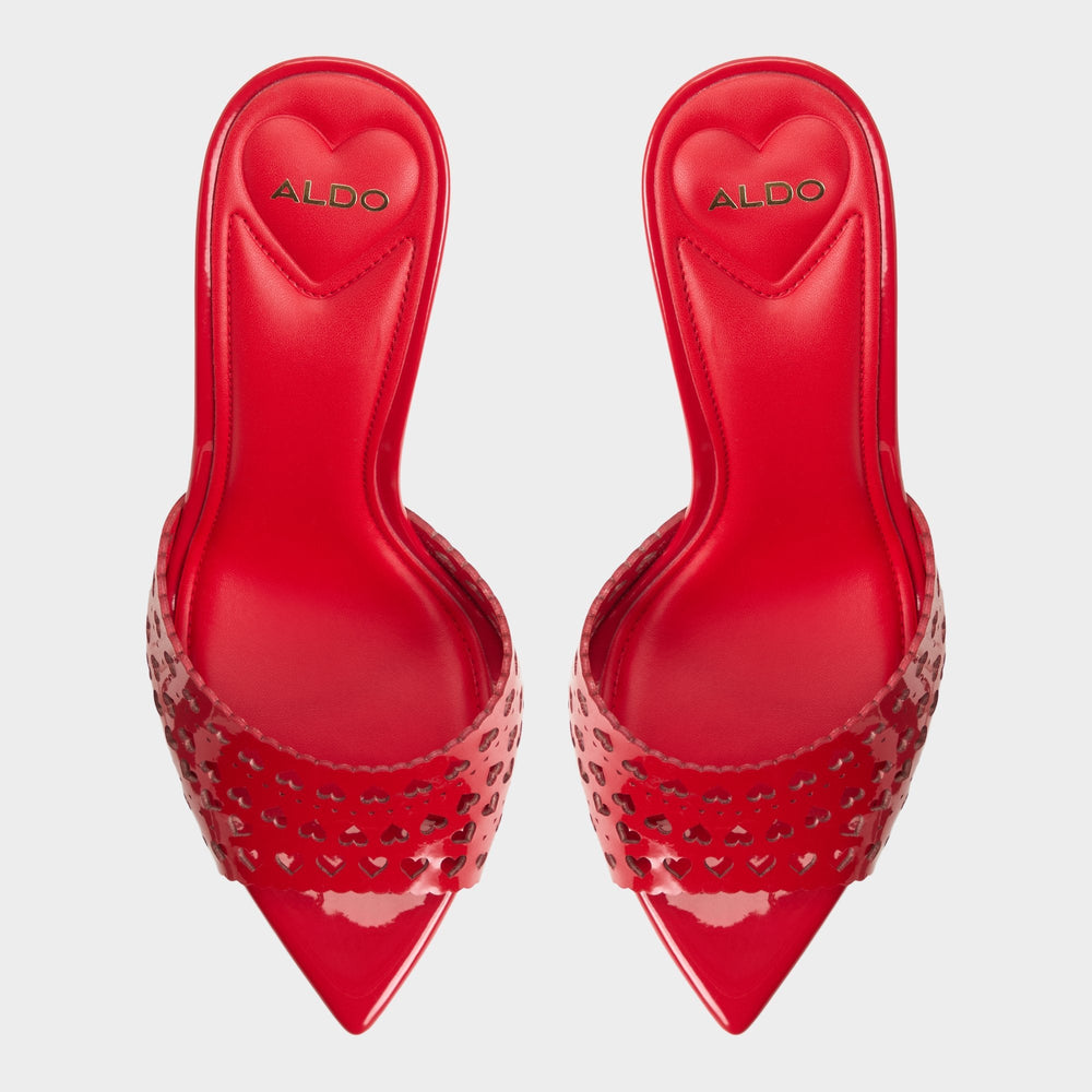 Aldo | Lovemule in Medium Red - Heeled mule, Stiletto heel