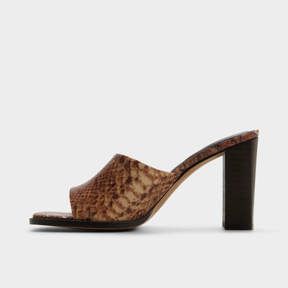 Aldo | Re in Sophia Brown Multi14190695 - Heeled mule, Block heel