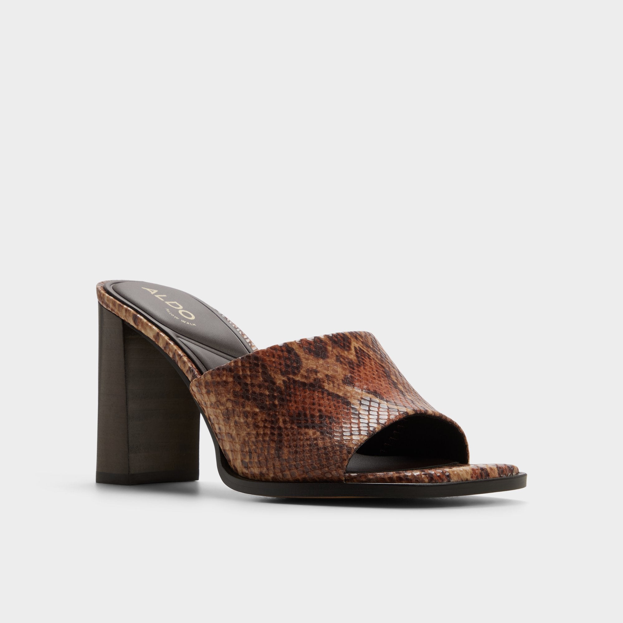 Aldo | Re in Sophia Brown Multi14190695 - Heeled mule, Block heel