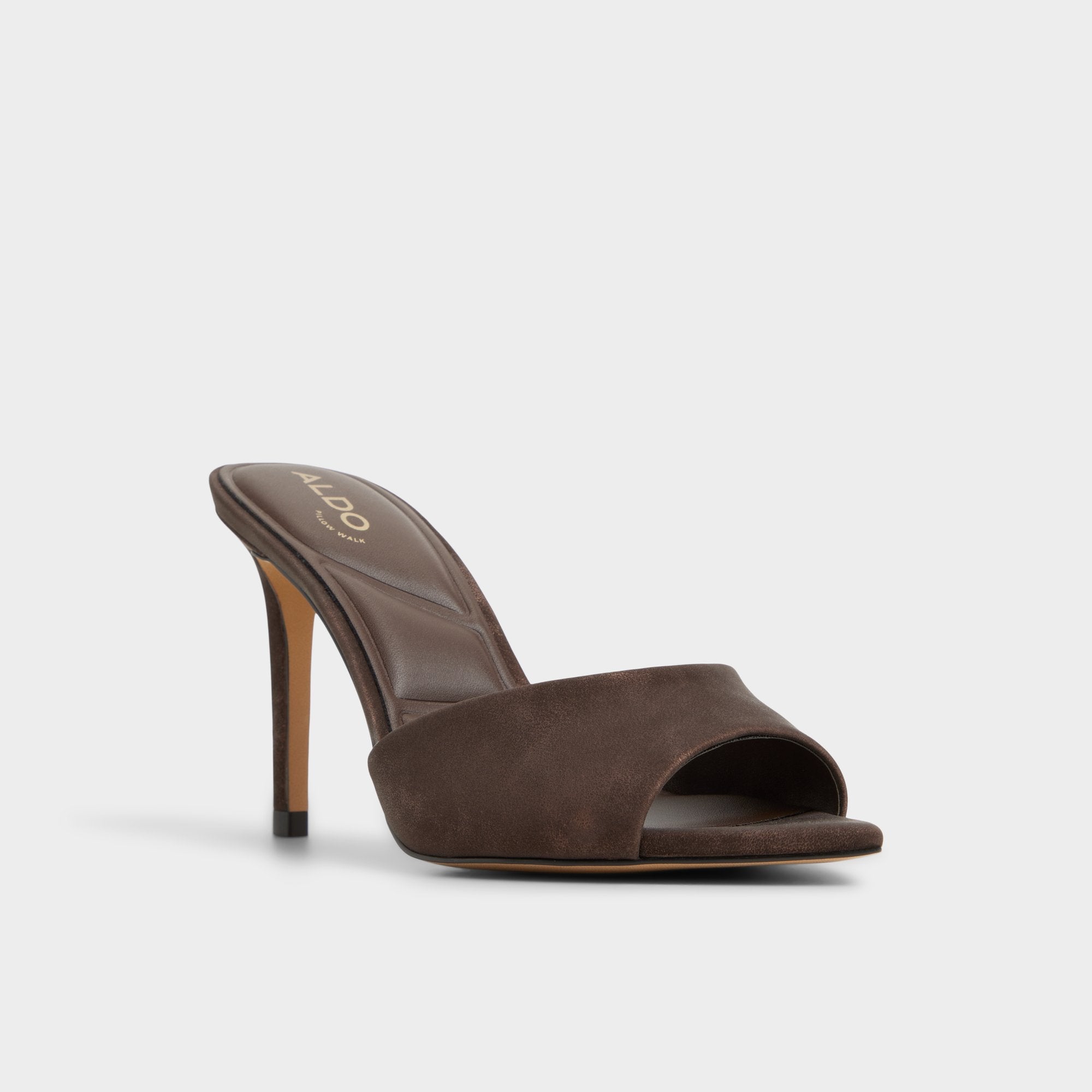 Aldo | Anniebrilden Dark Brown Women's Mule slides - Heeled mule, Stiletto heel