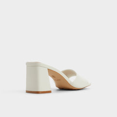 Aldo | Tisha White Women's Heeled mules - Heeled mule, Block heel