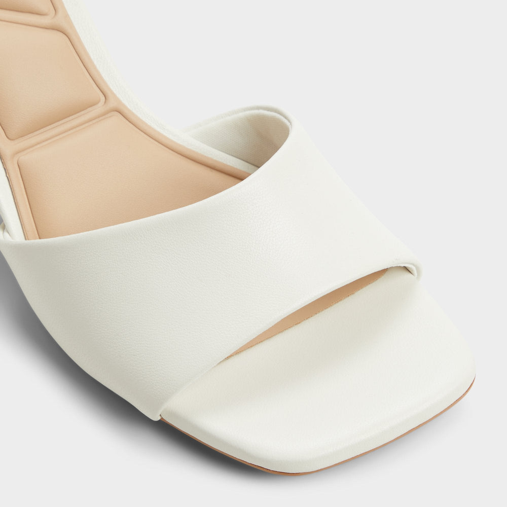 Aldo | Tisha White Women's Heeled mules - Heeled mule, Block heel