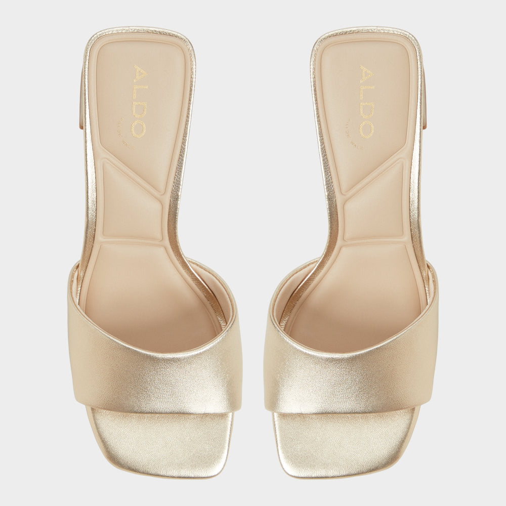 Aldo | Tisha Gold Women's Heeled mules - Heeled mule, Block heel