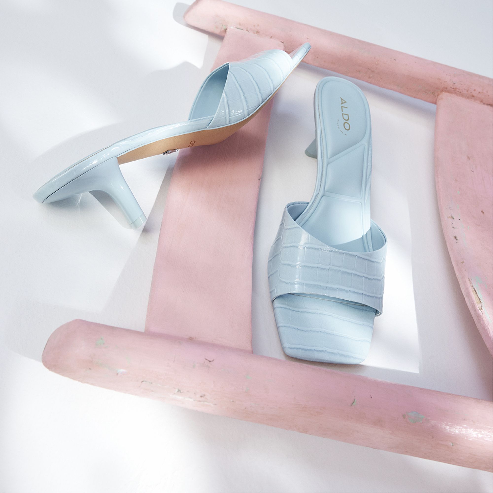 Aldo | Enchanting Pastel Blue Women's Heeled mules - Heeled mule, Kitten heel