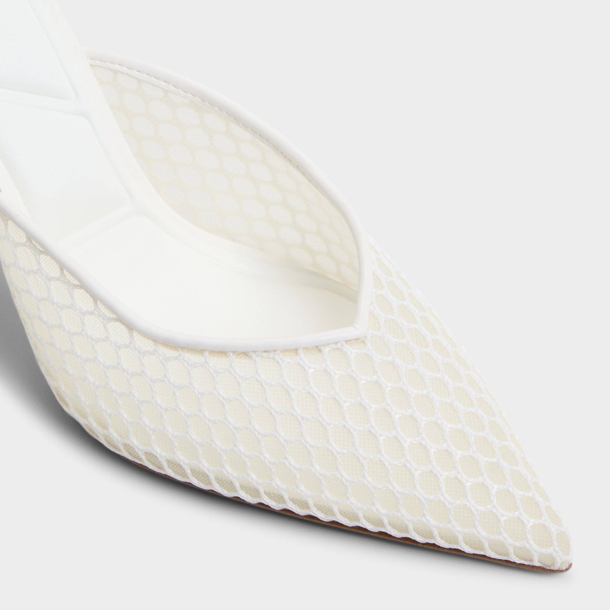 Aldo | Gamilia Open White Textile Mesh Women's Kitten heels - Heeled mule, Kitten heel