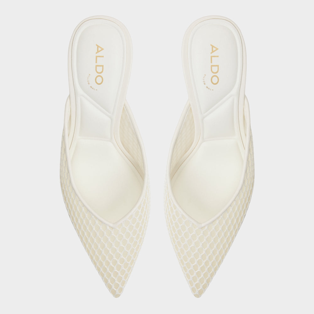 Aldo | Gamilia Open White Textile Mesh Women's Kitten heels - Heeled mule, Kitten heel