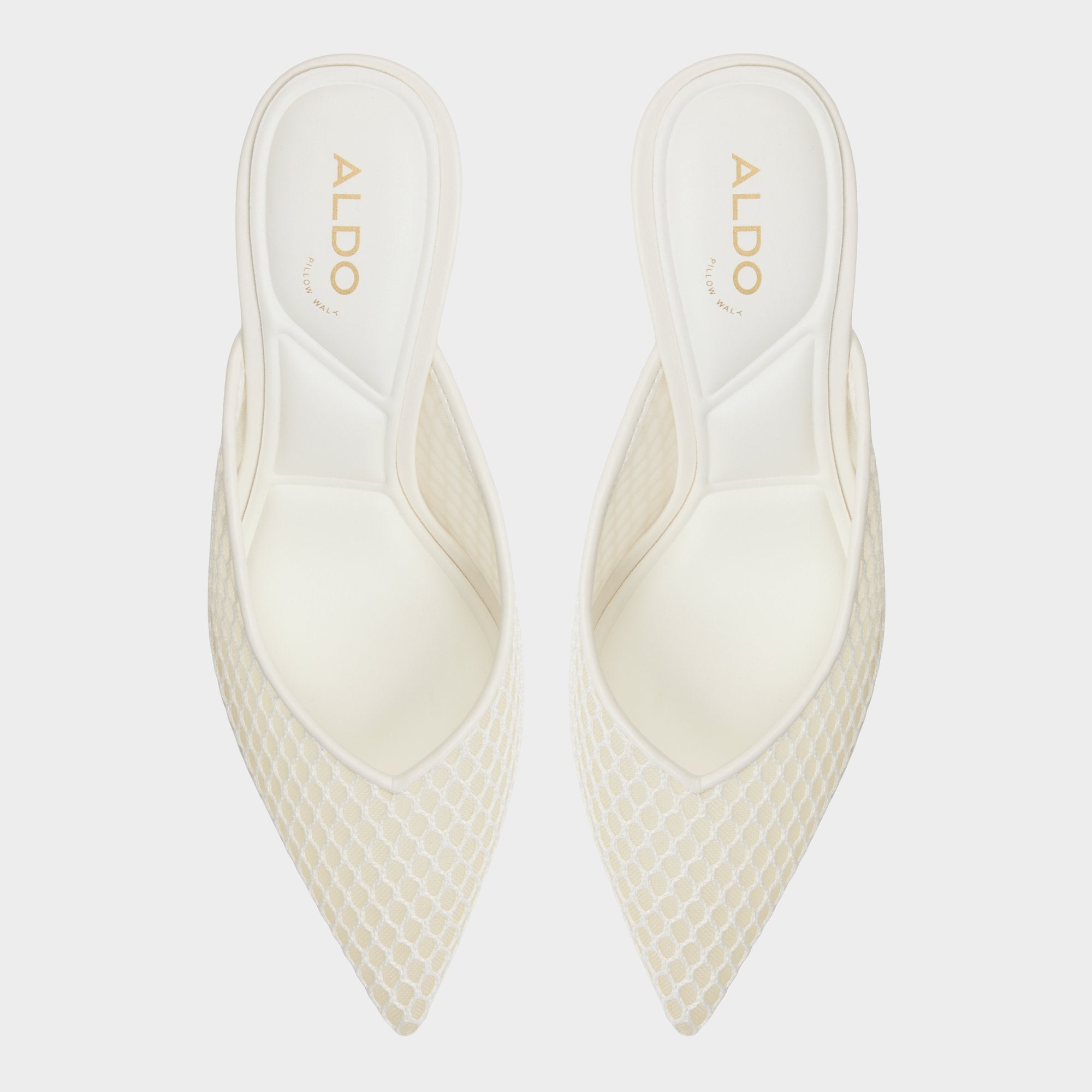 Aldo | Gamilia Open White Textile Mesh Women's Mesh - Heeled mule, Stiletto heel