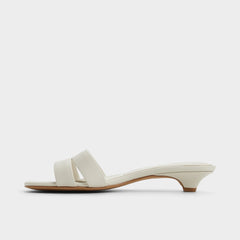 Aldo | Scarletta White/Bone Women's Mule slides - Heeled mule, Kitten heel