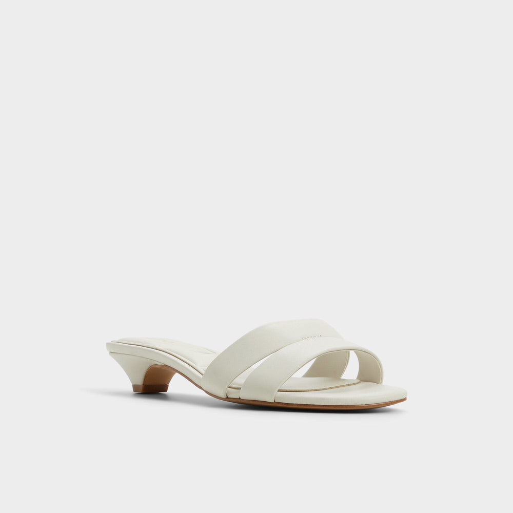 Aldo | Scarletta White/Bone Women's Mule slides - Heeled mule, Kitten heel