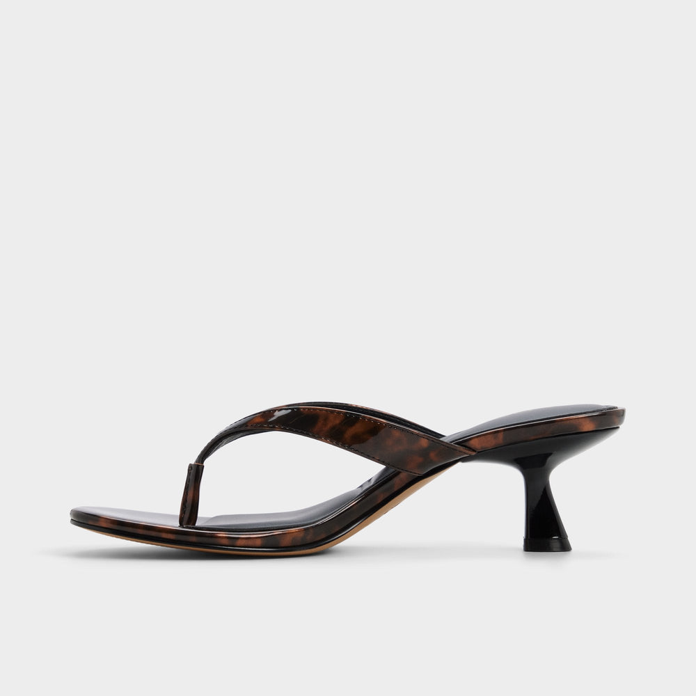 Aldo | Jump in Open Brown - Heeled flip flop, Kitten heel