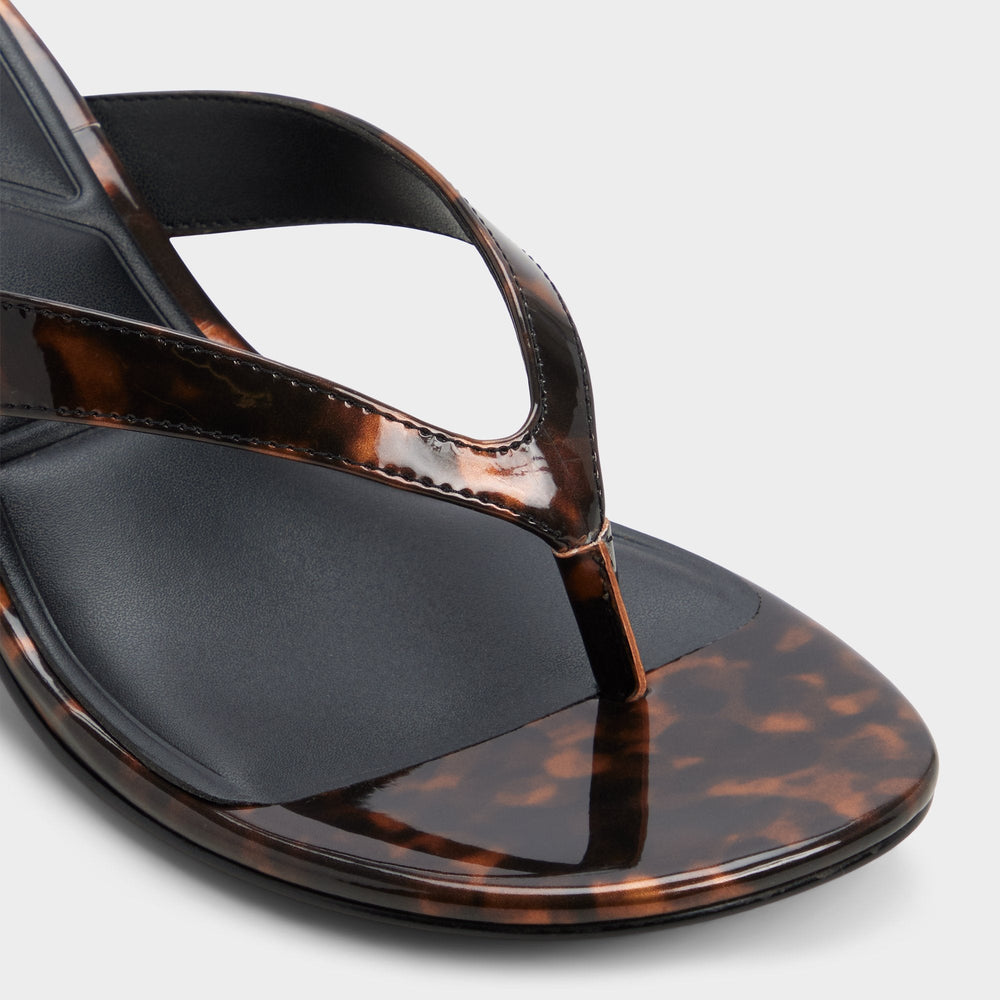 Aldo | Jump in Open Brown - Heeled flip flop, Kitten heel