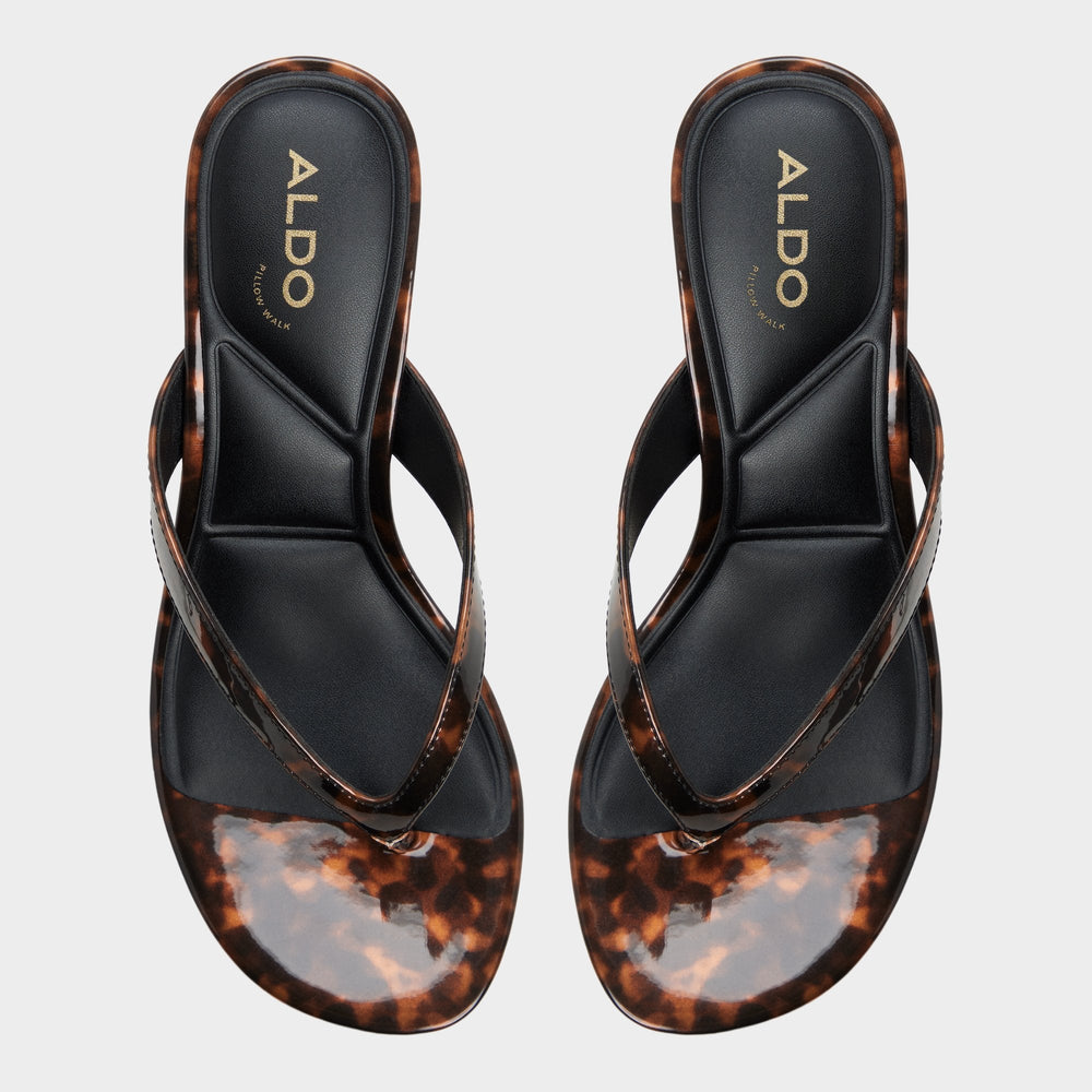 Aldo | Jump in Open Brown - Heeled flip flop, Kitten heel