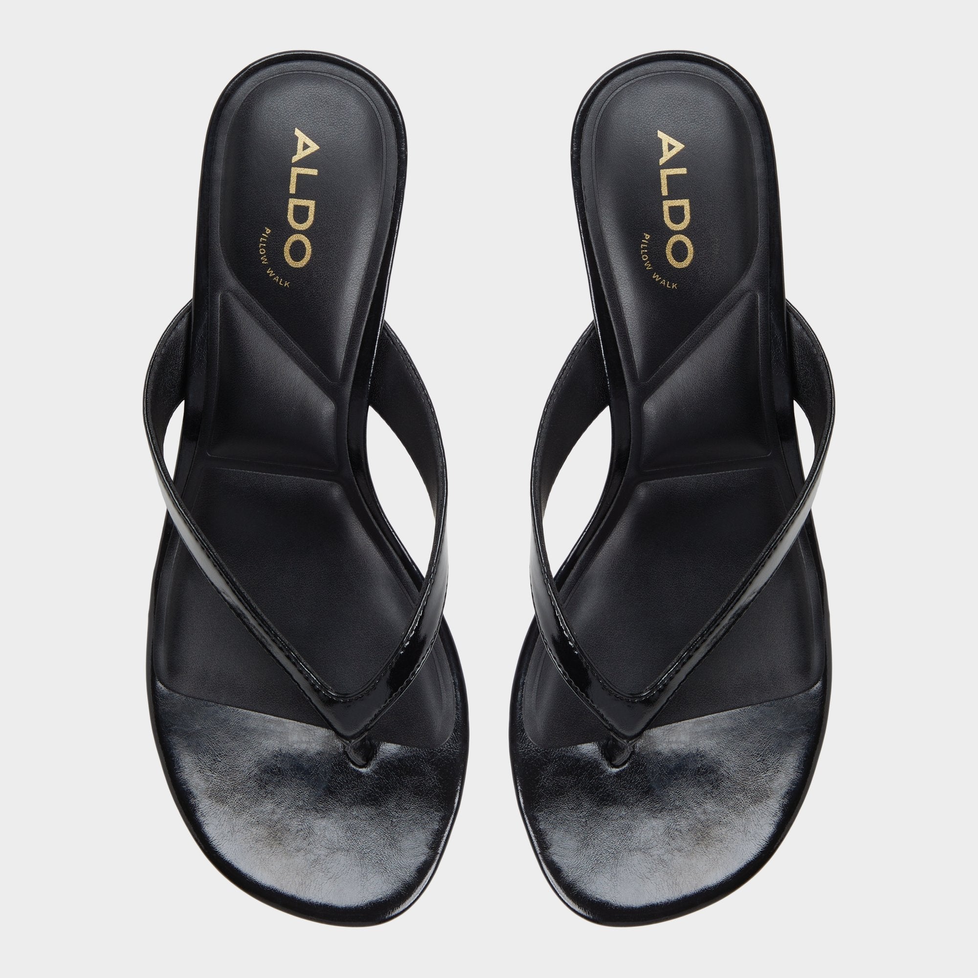Aldo | Jump Black Women's Strappy sandals - Heeled flip flop, Kitten heel