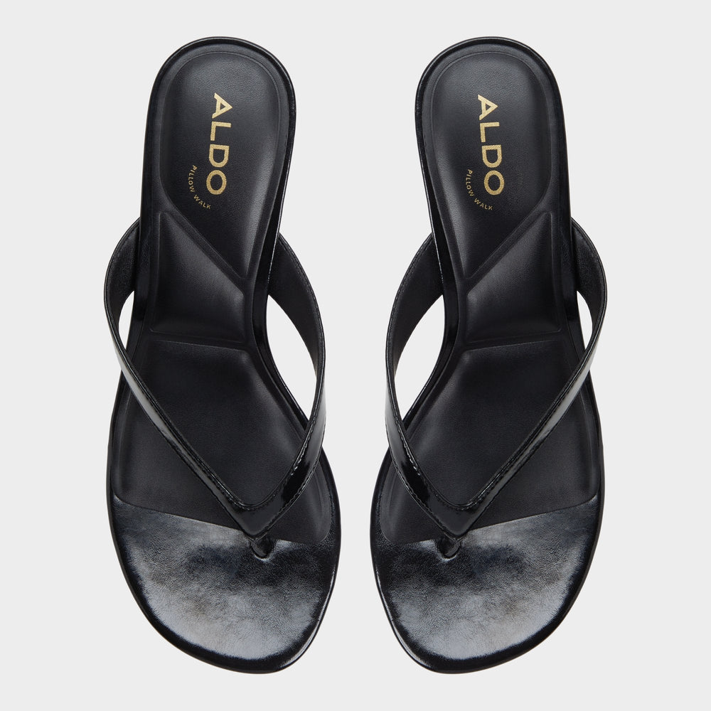 Aldo | Jump Black Women's Strappy sandals - Heeled flip flop, Kitten heel