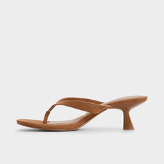 Aldo | Jump in Medium Brown - Heeled flip flop, Kitten heel