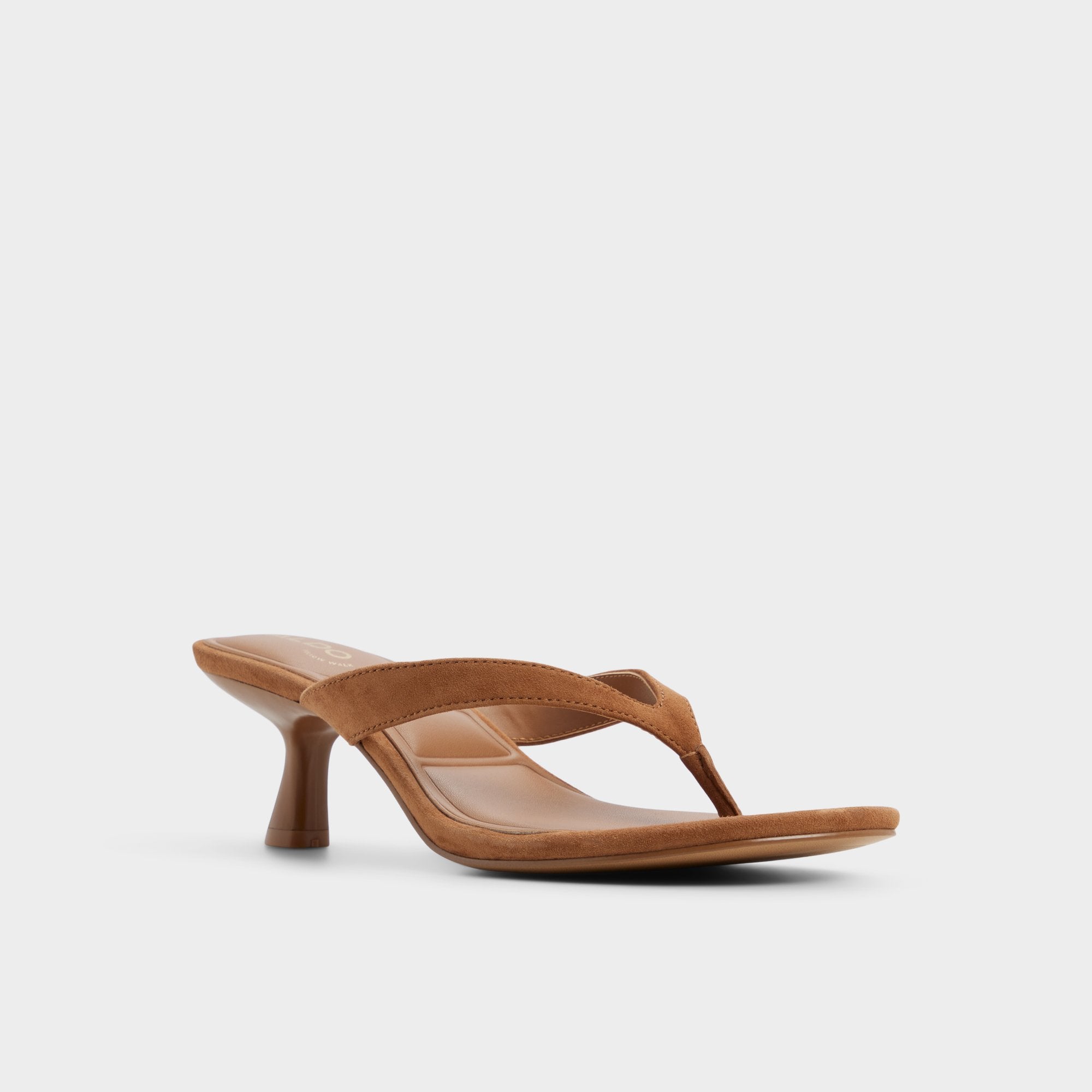 Aldo | Jump in Medium Brown - Heeled flip flop, Kitten heel