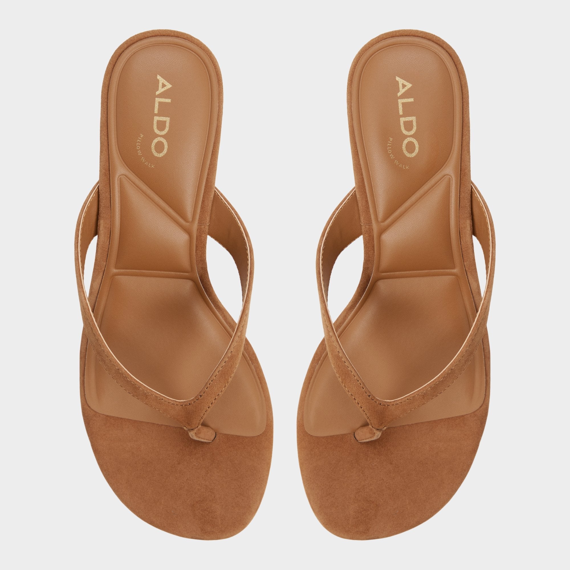 Aldo | Jump in Medium Brown - Heeled flip flop, Kitten heel