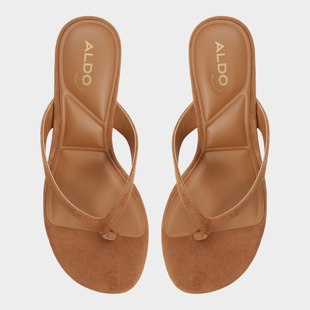Aldo | Jump in Medium Brown - Heeled flip flop, Kitten heel