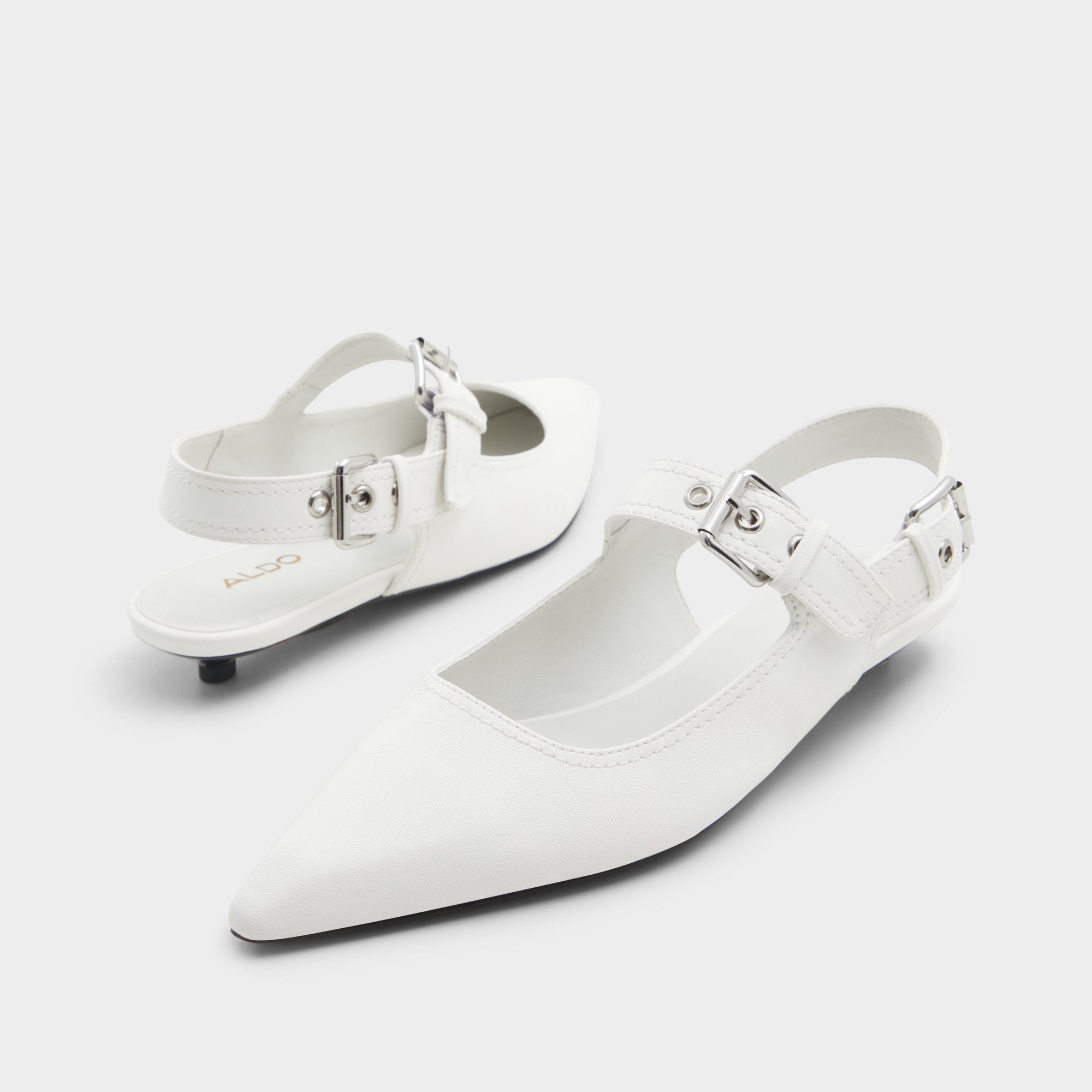 Aldo | Kellya White Women's Slingbacks - Sling back high heel, Kitten heel