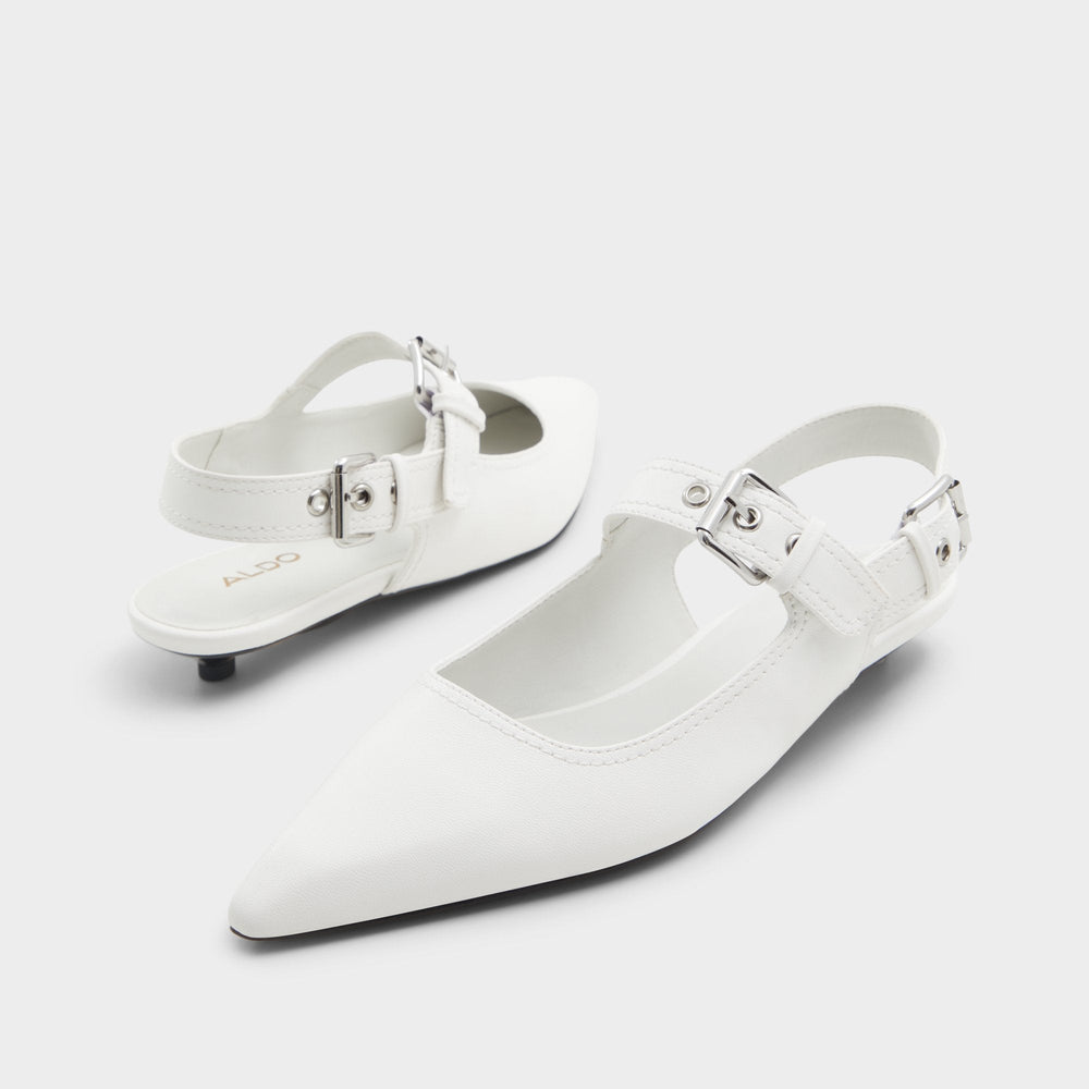 Aldo | Kellya White Women's Slingbacks - Sling back high heel, Kitten heel