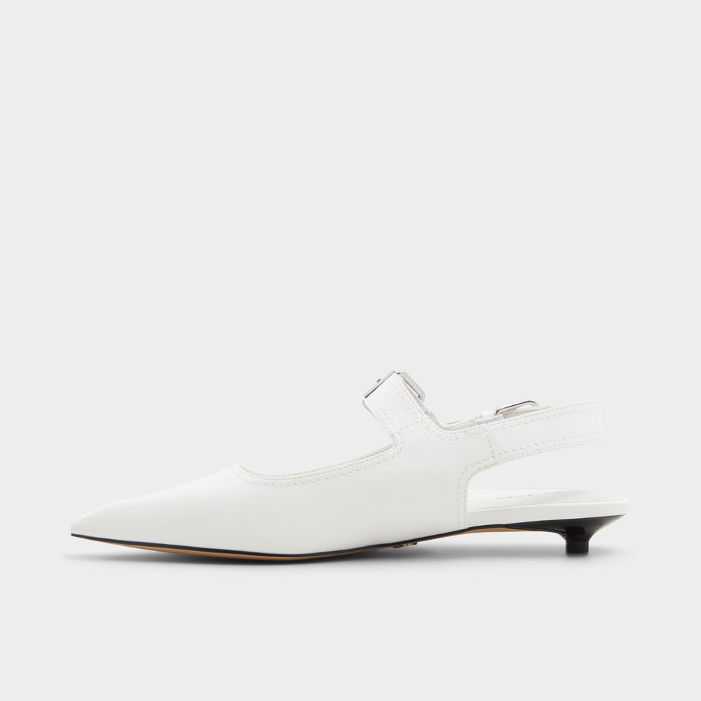 Aldo | Kellya White Women's Slingbacks - Sling back high heel, Kitten heel