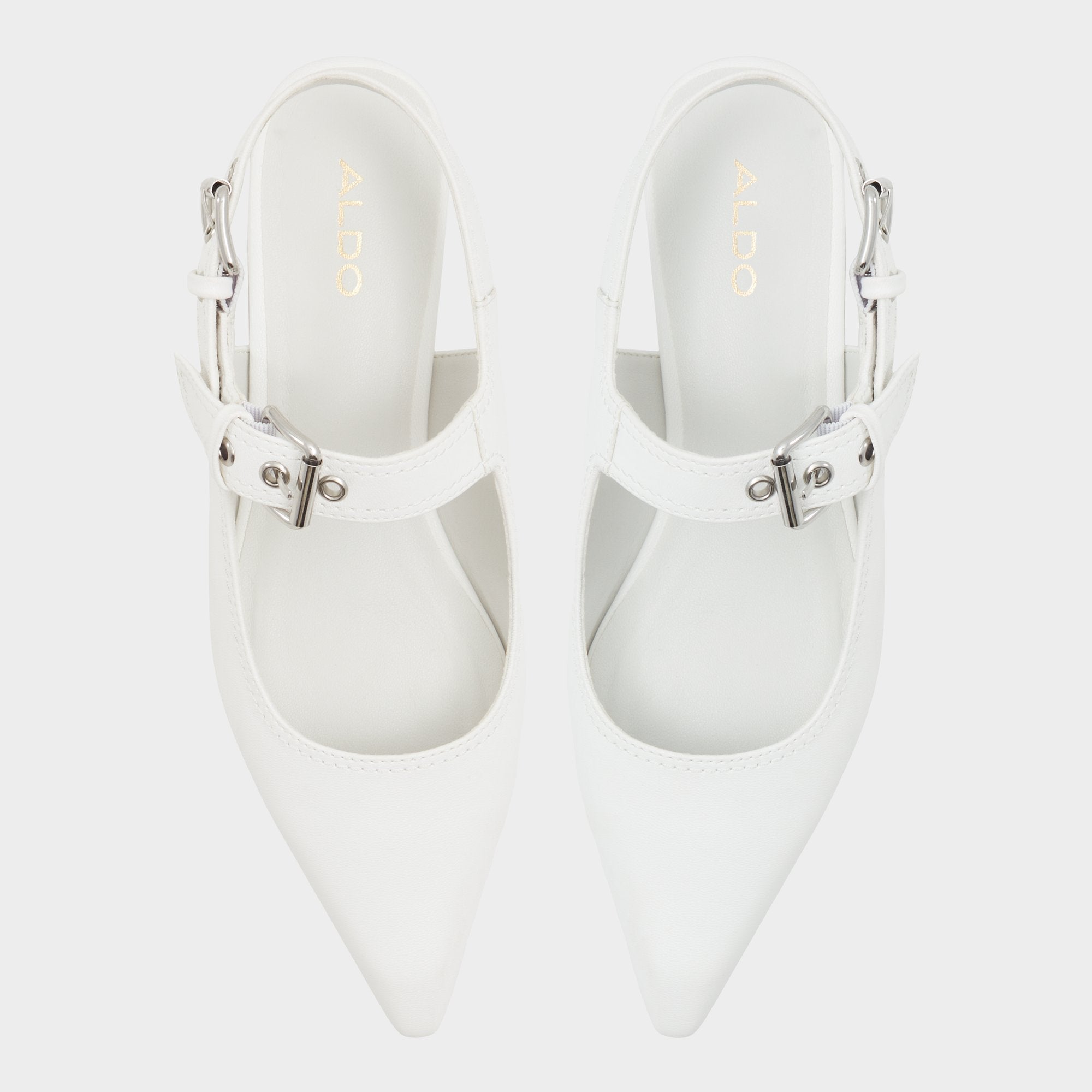 Aldo | Kellya White Women's Slingbacks - Sling back high heel, Kitten heel
