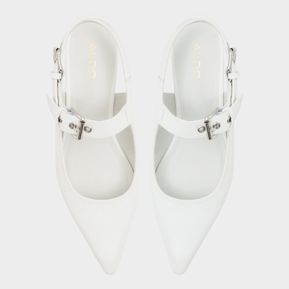 Aldo | Kellya White Women's Slingbacks - Sling back high heel, Kitten heel