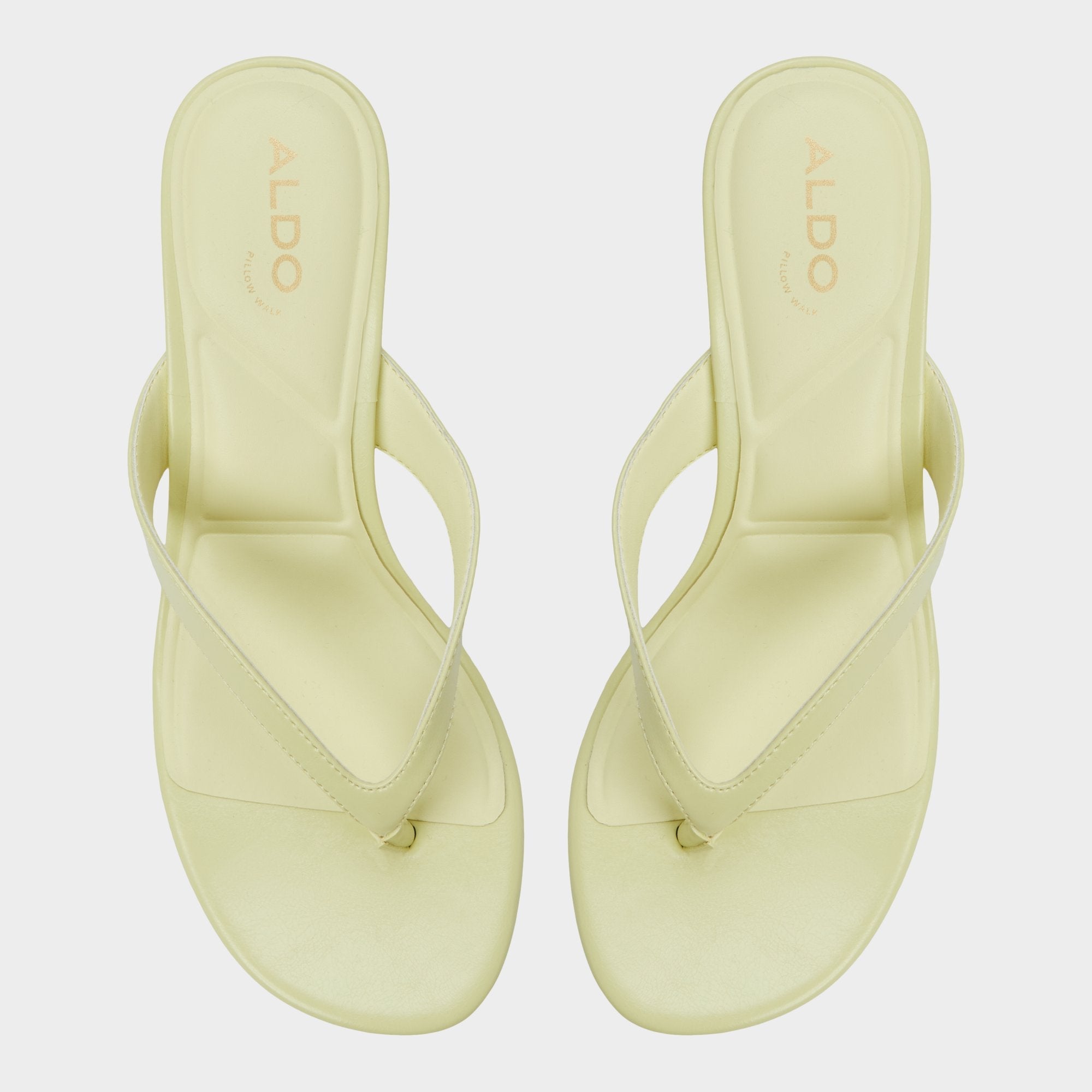 Aldo | Jump Other Yellow Women's Strappy sandals - Heeled flip flop, Kitten heel