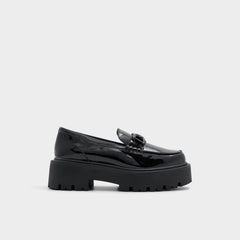 Aldo | Oneameth Black Synthetic Patent Women's Loafers & Oxfords - Loafer, Lug sole