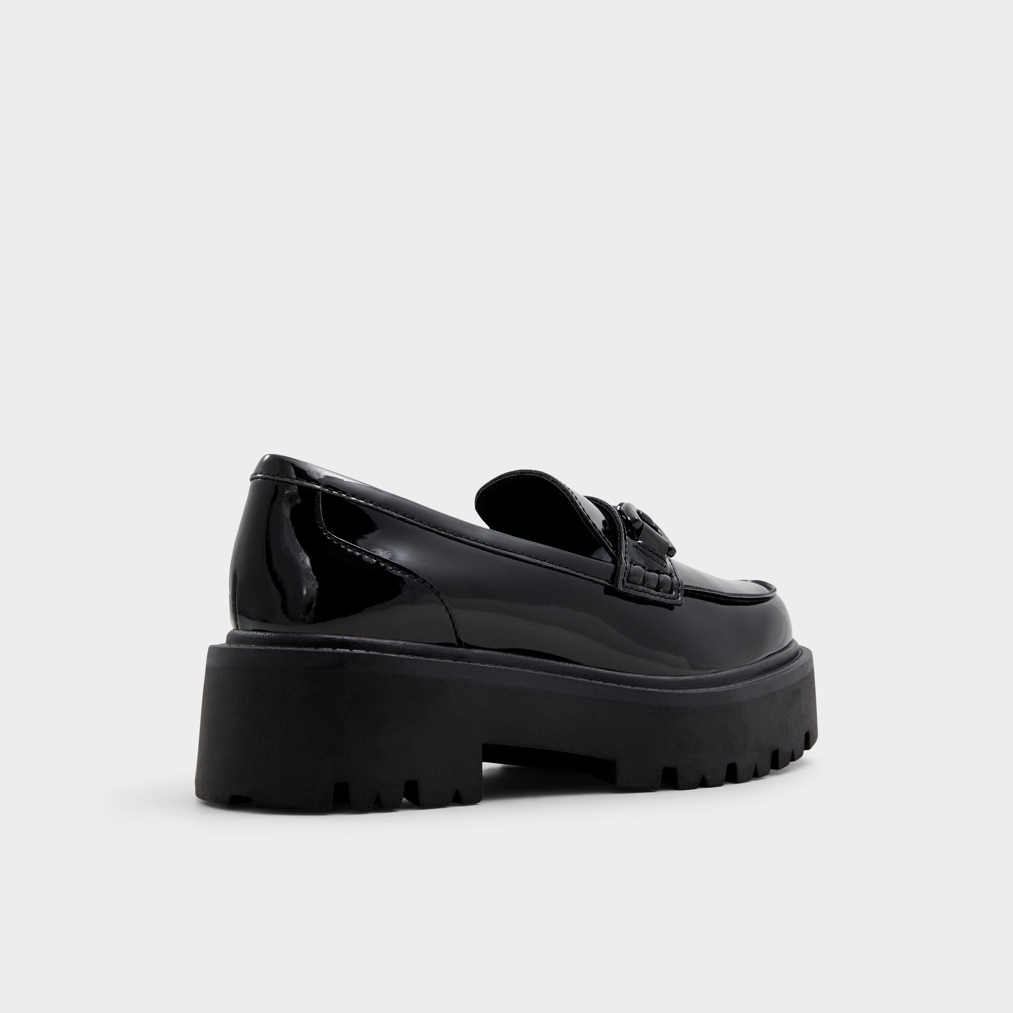 Aldo | Oneameth Black Synthetic Patent Women's Loafers & Oxfords - Loafer, Lug sole