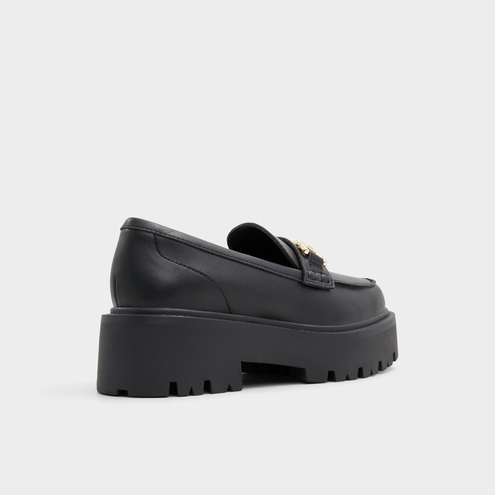Aldo | Oneameth Black Synthetic Smooth Women's Loafers & Oxfords - Loafer, Lug sole