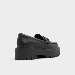 Aldo | Oneameth Black Synthetic Smooth Women's Loafers & Oxfords - Loafer, Lug sole