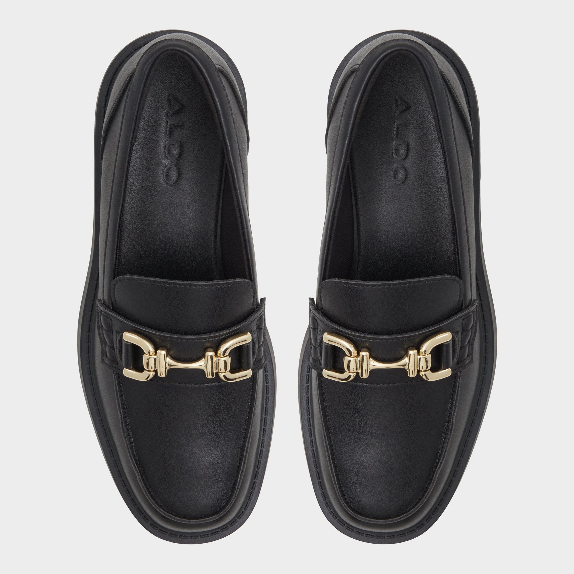 Aldo | Oneameth Black Synthetic Smooth Women's Loafers & Oxfords - Loafer, Lug sole